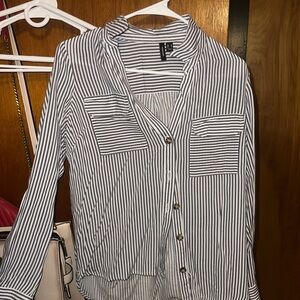 Vero Moda Blue and White Striped Blazer